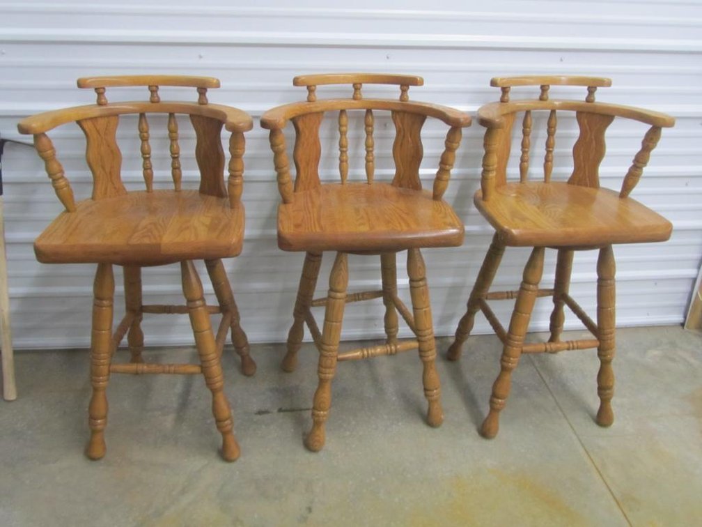 (3) Wood Bar Stools