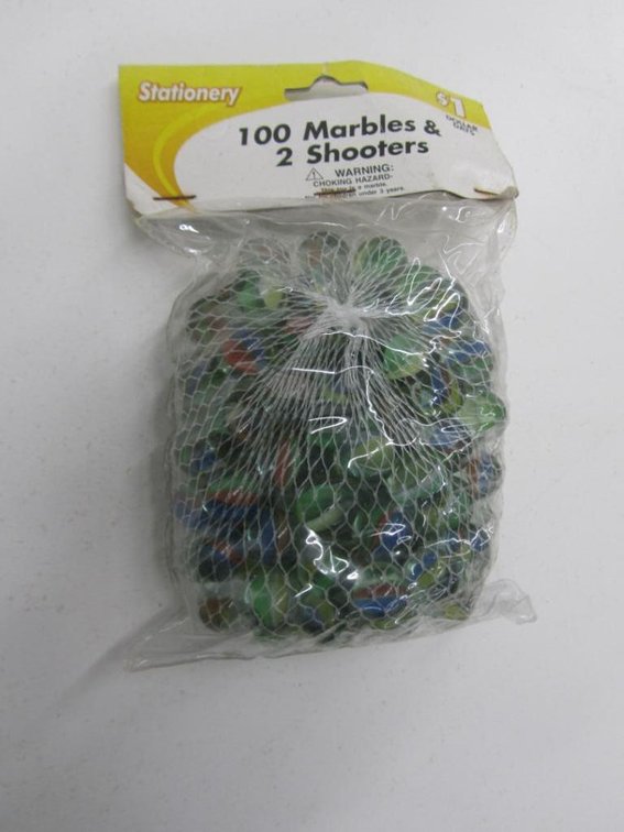 Vintage Bag With 100 Marbles And 2 Shooters