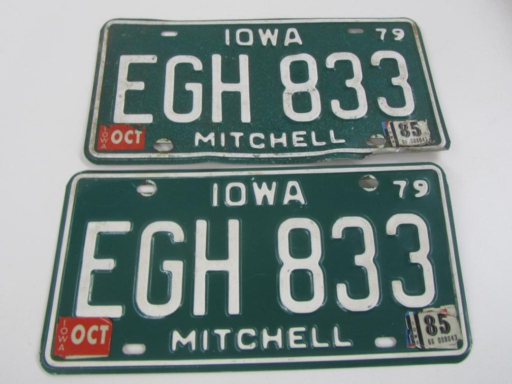 (2) 1979 Iowa License Plates
