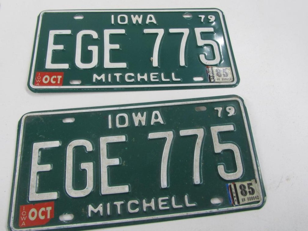 (2) 1979 Iowa License Plates