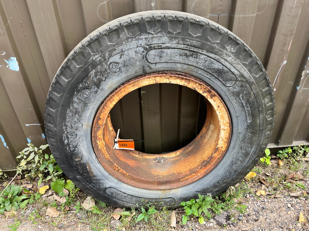 10R-22 Tire on Steel Rim
