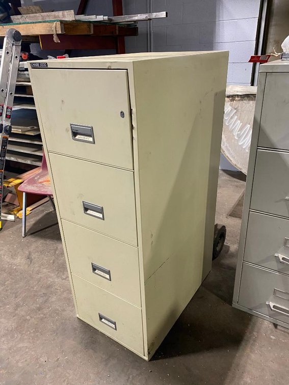 (1) Schwab 5000 4-Drawer Fire Proof File Cabinet