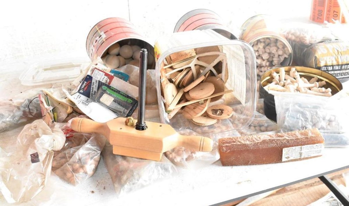 ASSORTED HARDWARE, DOWELS, CLAMPS, STEEL WOOL AND MORE