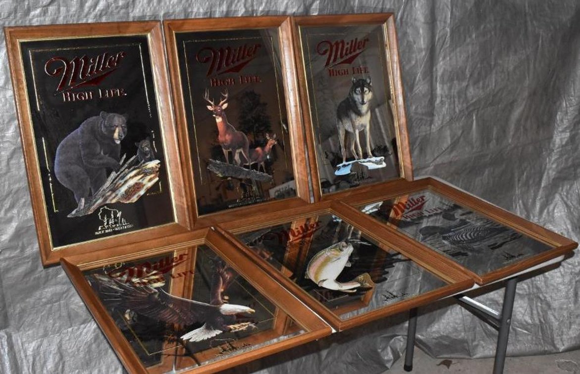 MILLER HIGH LIFE WILD LIFE MIRRORS, COMPLETE SET