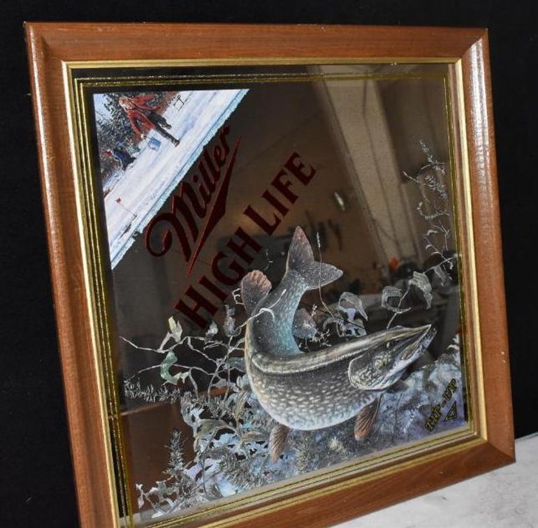 MILLER HIGH LIFE WILD LIFE MIRROR, "TIP-UP"