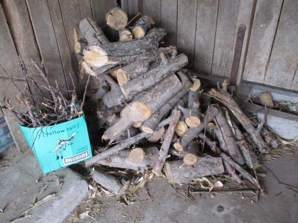 Stack of Dried Apple Wood