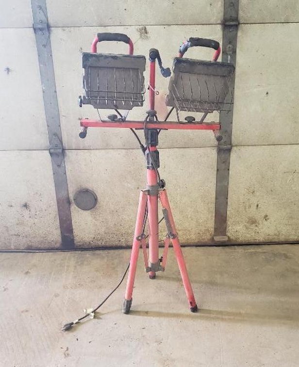 Two Construction Lights With Stands