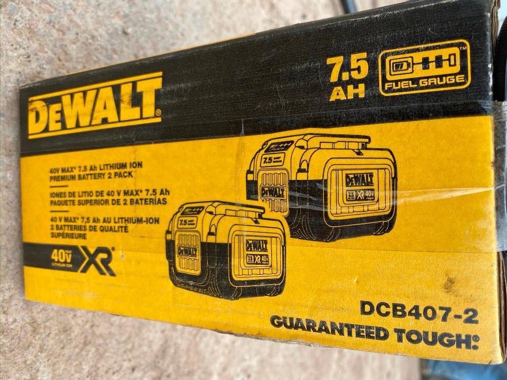 (2) New DeWalt 40V Batteries, DCB407-2