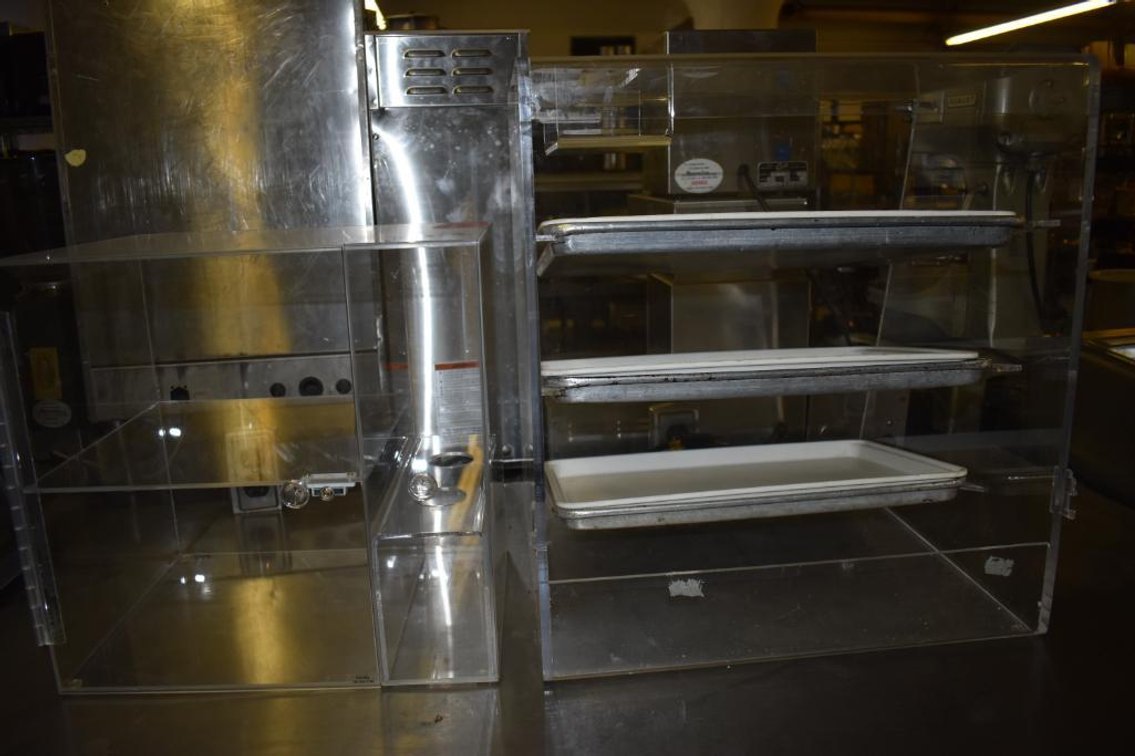 (2) Plastic Acrylic Display Cases With Trays