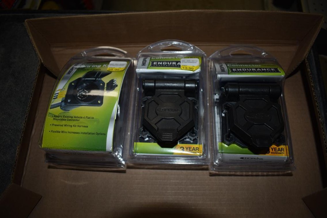 (2) Hopkins 7 Blade Vehicle Connectors With Hopkins 4 Flat To 7 Blade Vehicle Wiring Kit