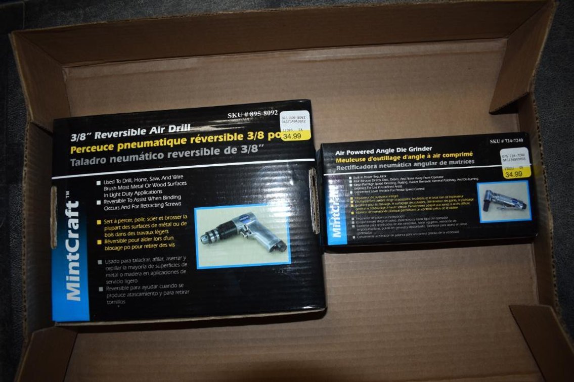 Mintcraft 3/8" Reversable Pneumatic Drill With Mintcraft Pneumatic Angle Die Grinder