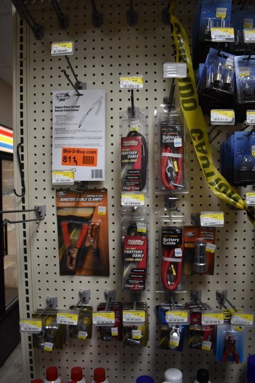 (2) Battery Post And Terminal Cleaners, (4) Post Terminal Battery Cables, (2) Booster Cable Clamps And Assorted Battery Terminals