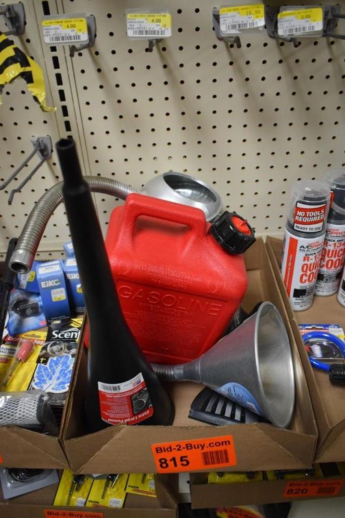Extra Long Funnel, Oil Funnel, Flexible Funnel And 1 Gallon Gas Can