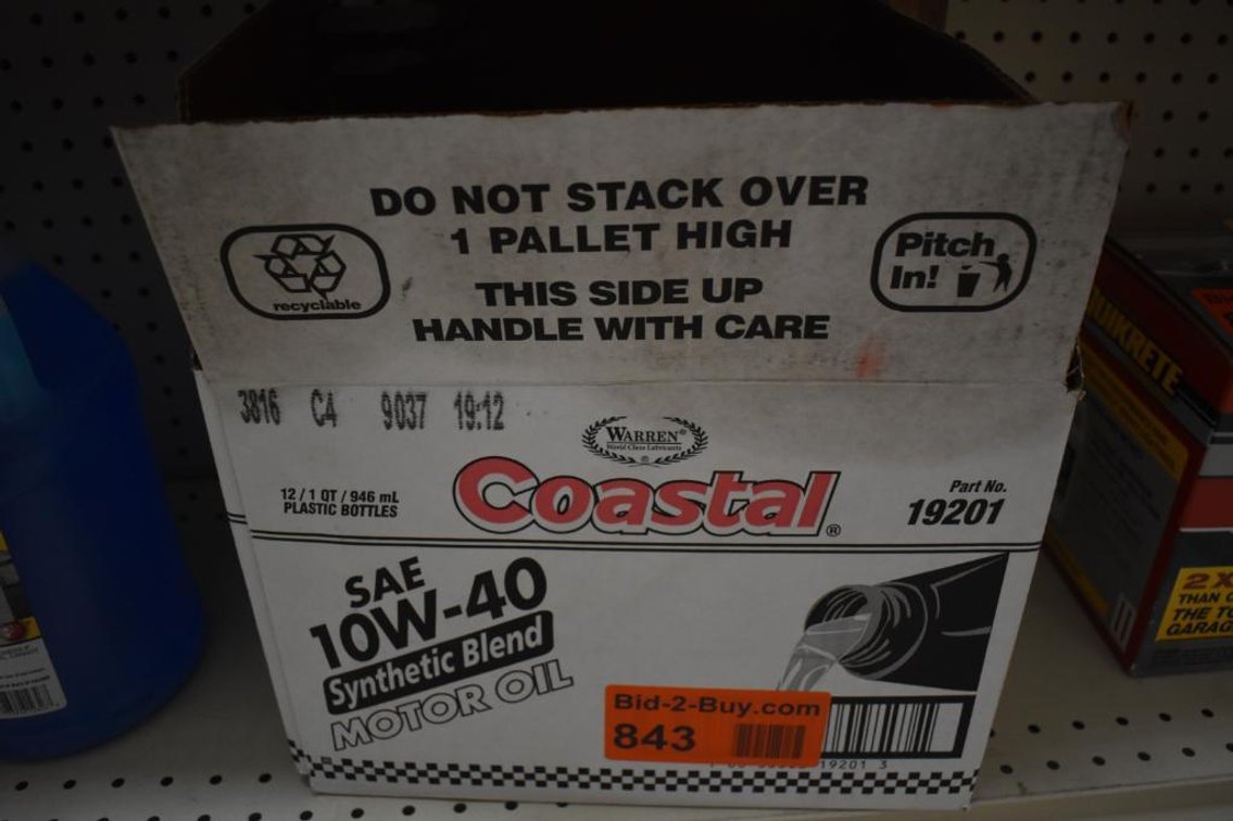 (12) 1 Qt Jugs Of Coastal 10w-40 Synthetic Motor Oil