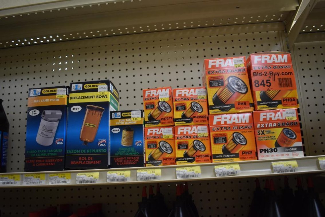 (8) Fram Oil Filters With Fuel Tank Filter Treatment, Replacement Bowl And Fuel Tank Filter