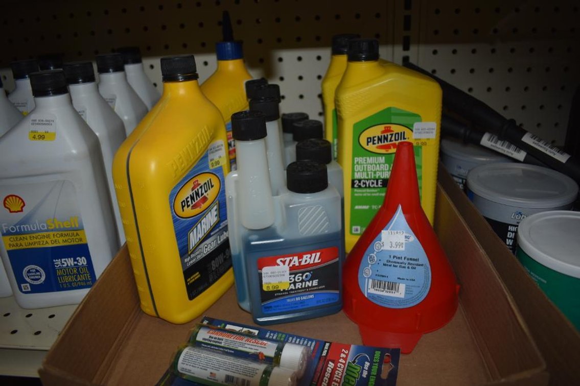 (4) Sta-Bil 360 Marine, (2) Qtrs.. Premium Out Board 2 Cycle Oil, (2) Qtrs. Of Pennzoil Maine Gear Lube 80w-90 And Medic 2 And 4 Cycle  Engine Rescue