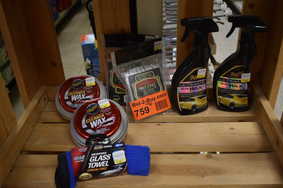 (2) Meguiars Ultimate Quick Wax, (2) Wax Fast Applicator Pads, Microfiber Glass Towel And (2) Cleaner Wax Containers