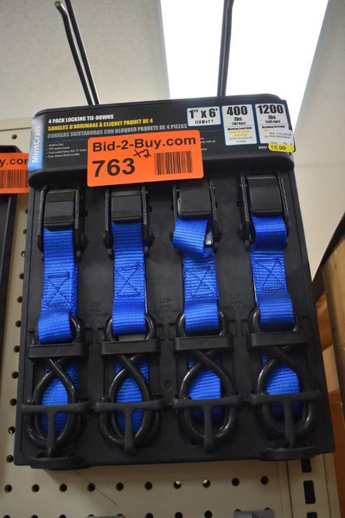 (2) Mintcraft 4 Packs 1"x6' Ratchet Straps