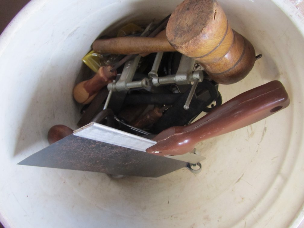 Bucket Of Assorted Hand Tools 