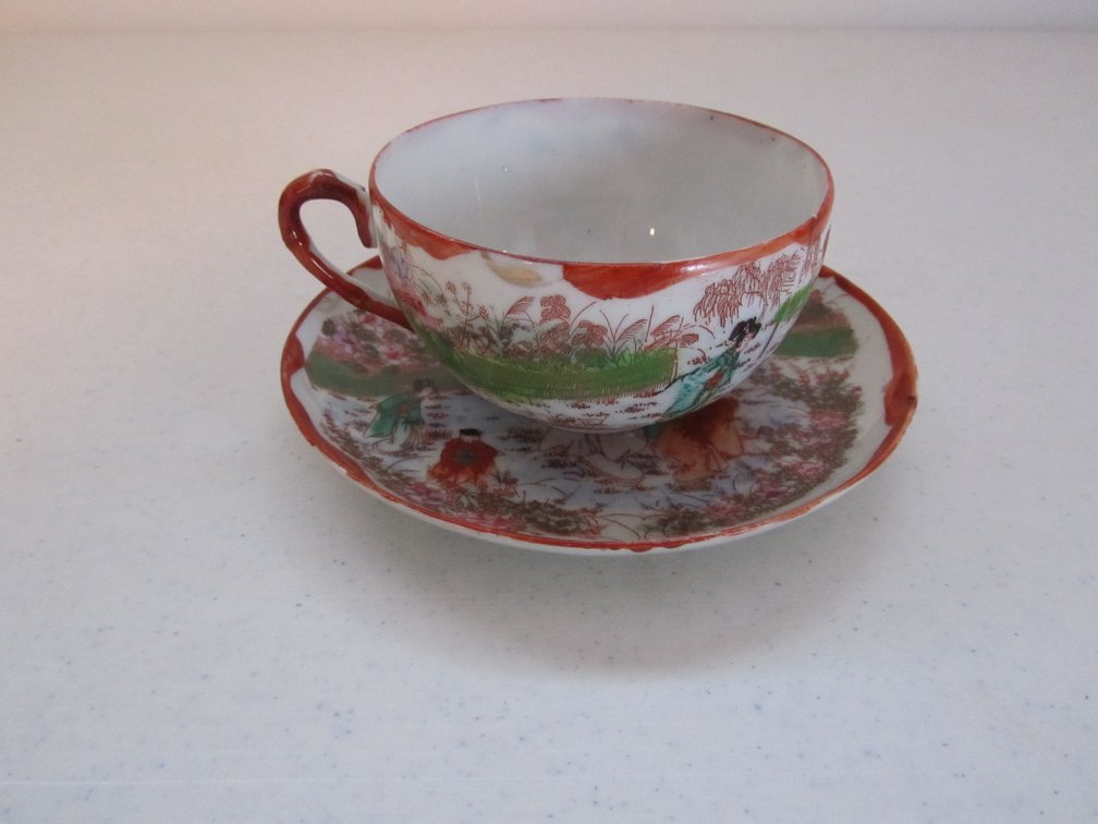 Hand-Painted China Cup & Saucer