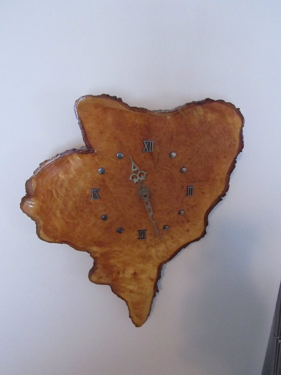 Wood Slab Wall Clock