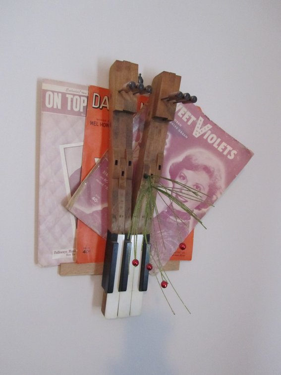 Vintage Music Sheet Stand w/(3) Vintage Music Sheets