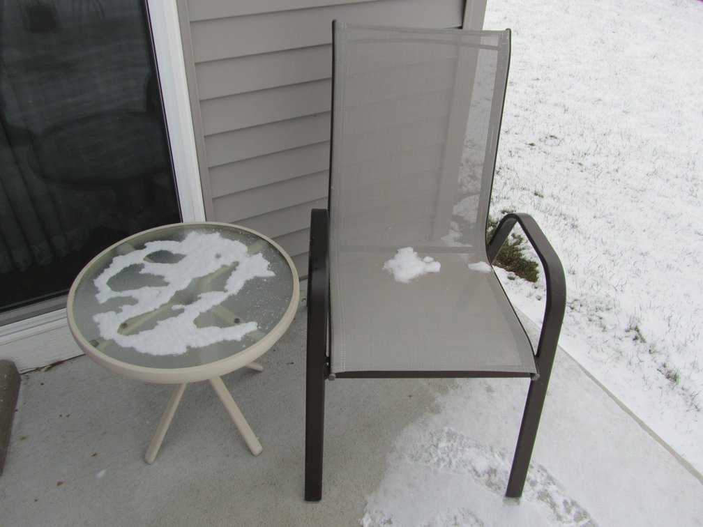 Glass Top Patio Side Table w/Chair