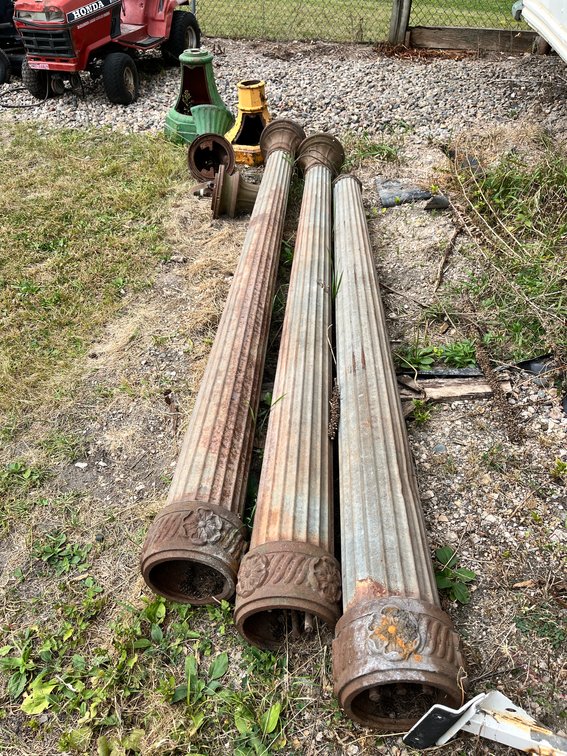 (3) Vintage 9' Light Poles