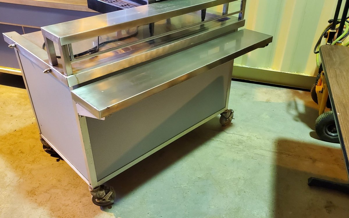  Atlas, service counter on casters, from school, able to connect to last 2 lots