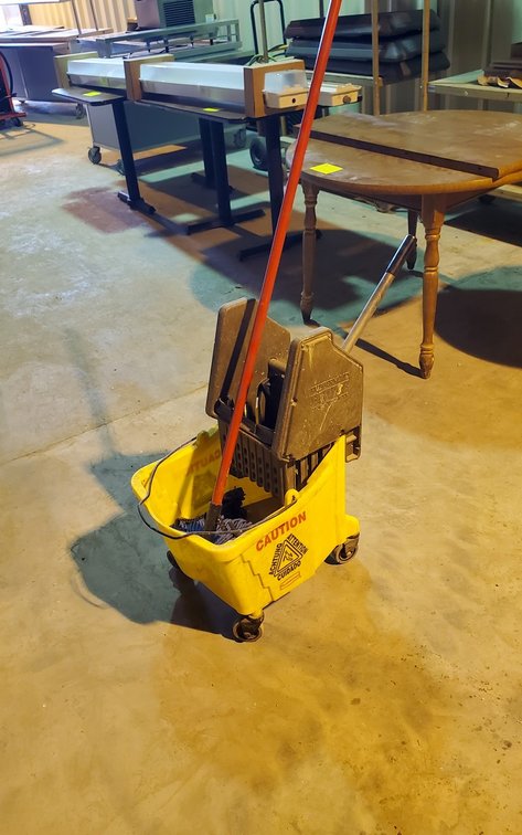 commercial mop bucket and mop
