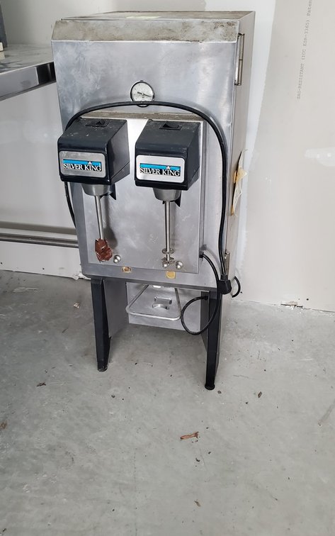 Silver King Milk Dispenser with 2 Malt Mixers SK6MAJ2MX Stainless Steel