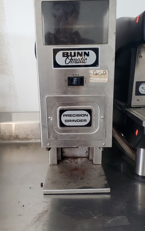 Bunn model G9 Can be used to grind regular, decaf, or specialty coffee beans