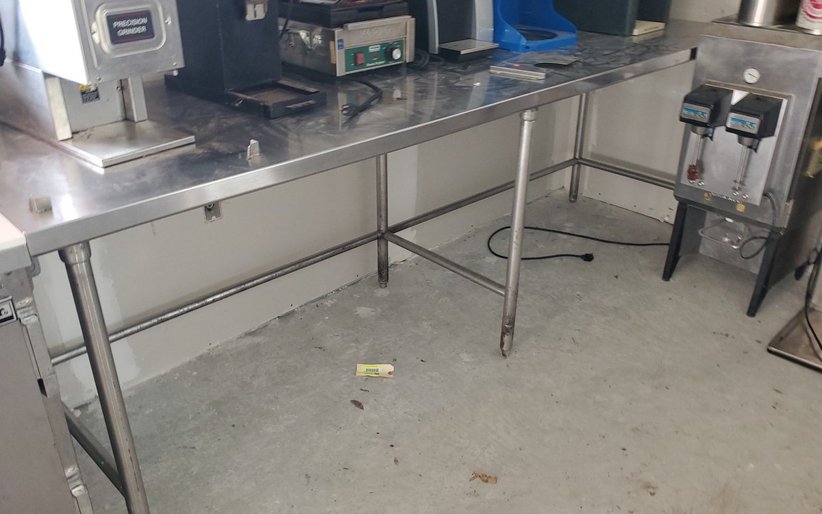 Stainless steel table 106"x30"