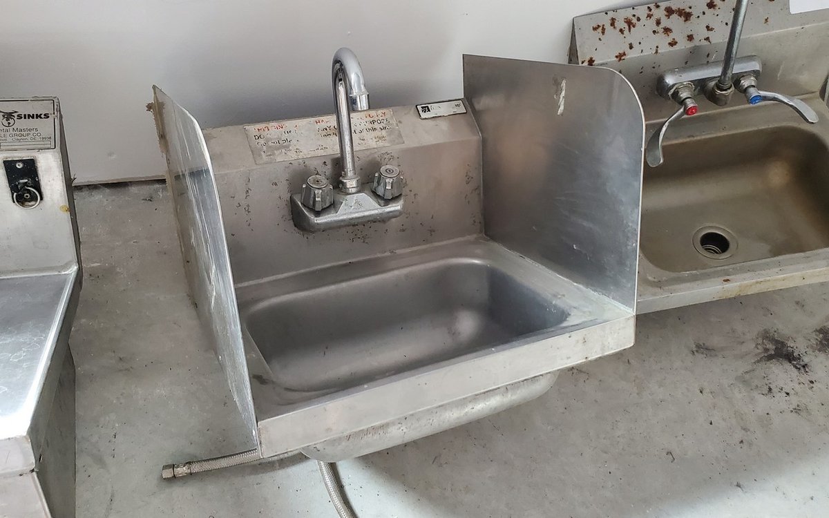 Stainless handsink with faucet