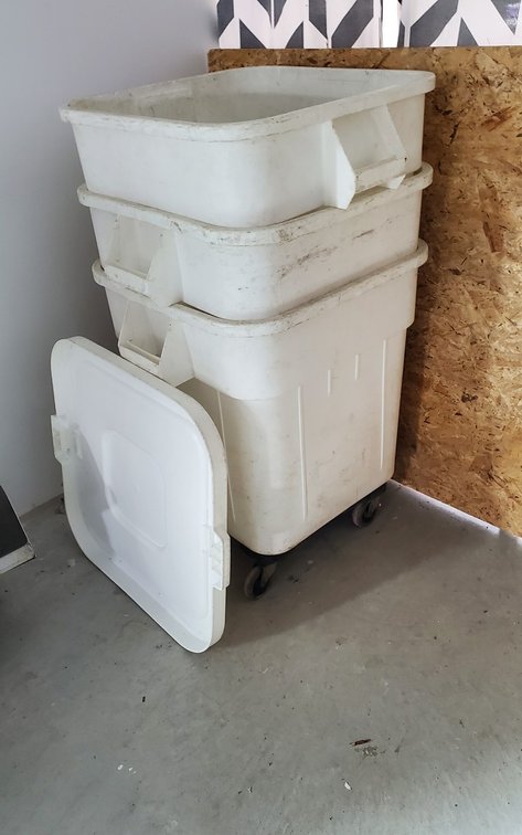 large commercial food storage containers