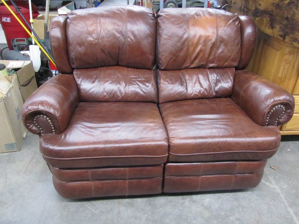 Leather Reclining Love Seat