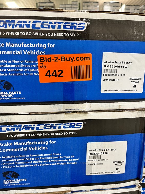 (2) Sets Remanufactured Quick Change 16 1/2x7 Brake Shoes