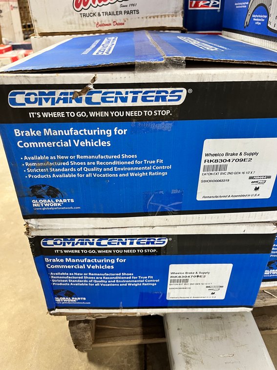 (2) Sets Remanufactured Eaton EXT SVC 2nd Gen 16 1/2x7 Brake Shoes