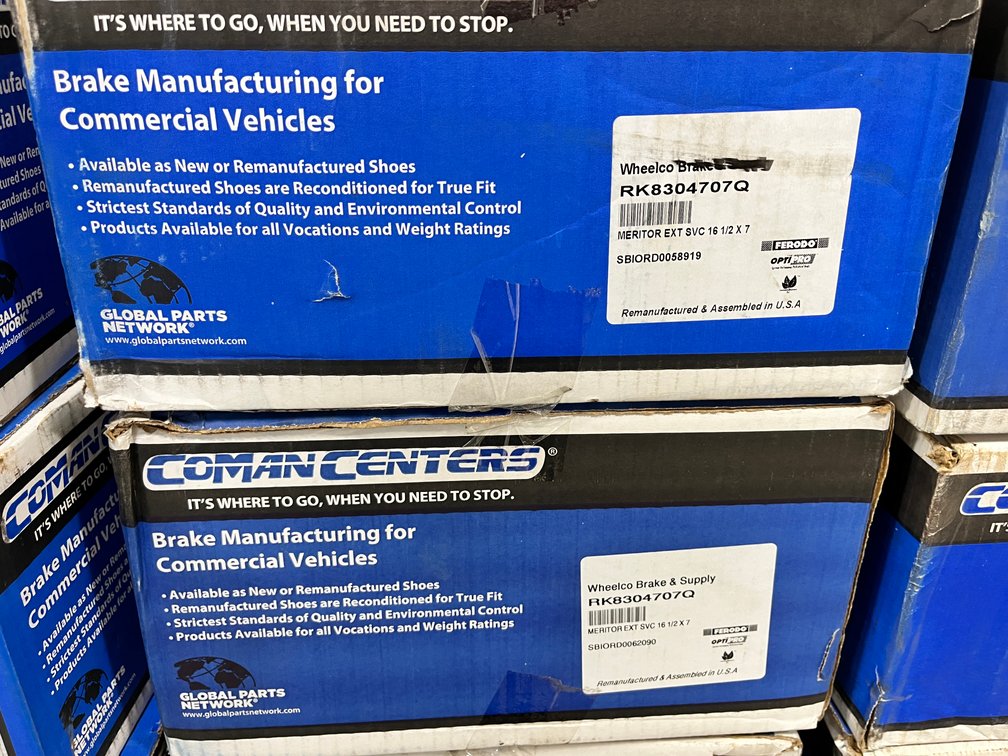 (2) Sets Remanufactured Meritor EXT SVC 16 1/2x7 Brake Shoes