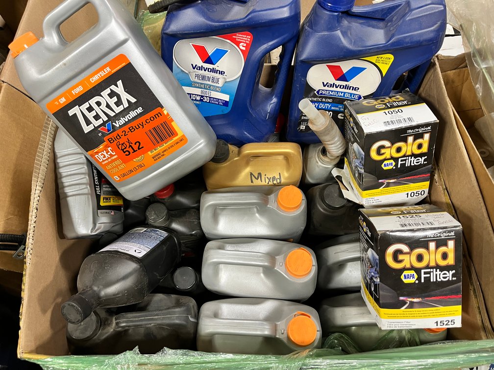 Box of Assorted Auto Fluids