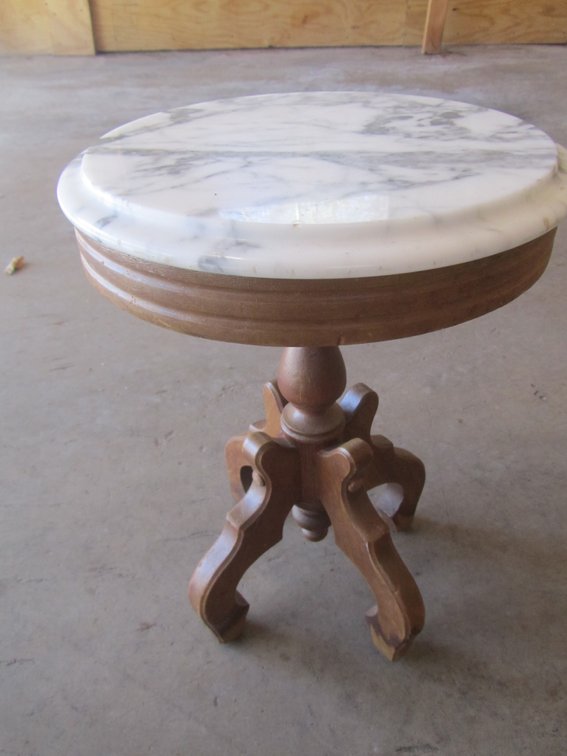 Antique Table/Plant Stand w/Marble Top