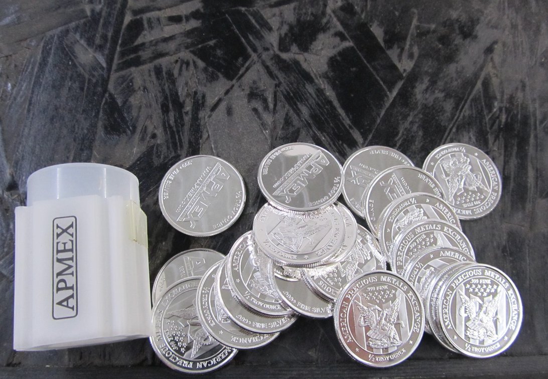 (20) APMEX 1/2 Troy Oz. .999 Fine Silver Rounds