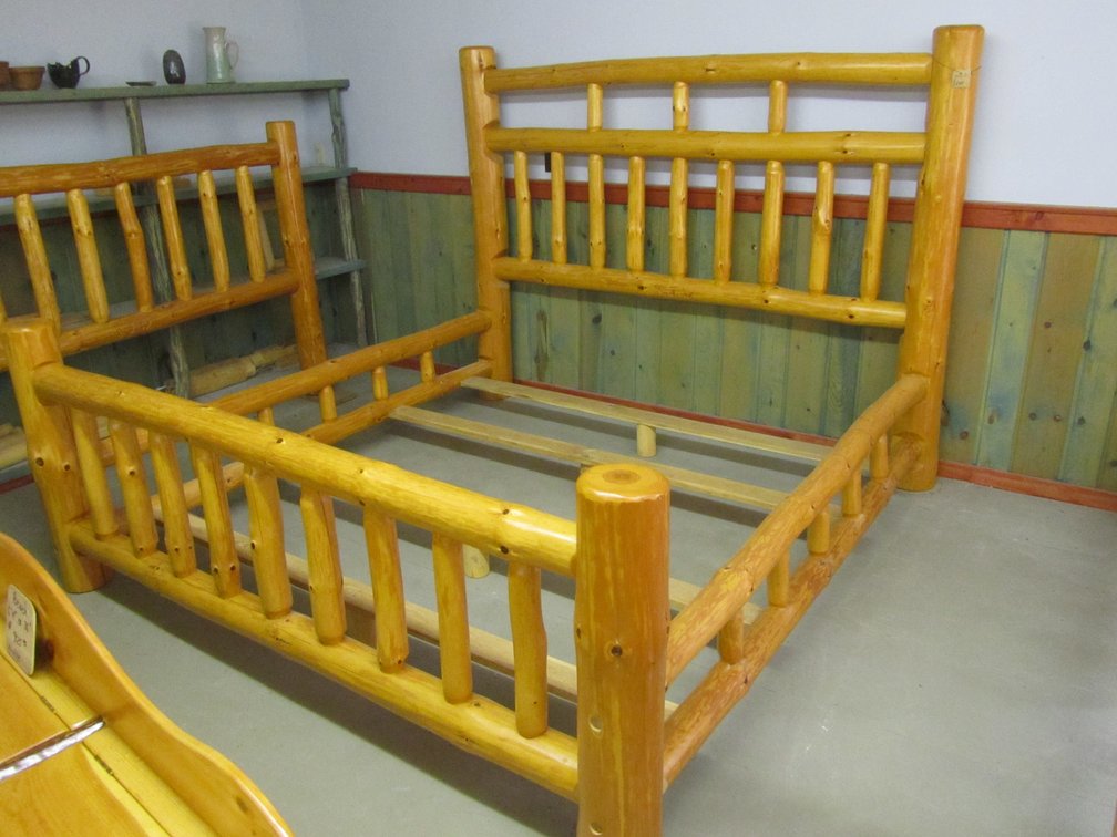 Log King Size Bed Frame Set