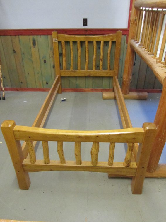 Log Twin Size Bed Set