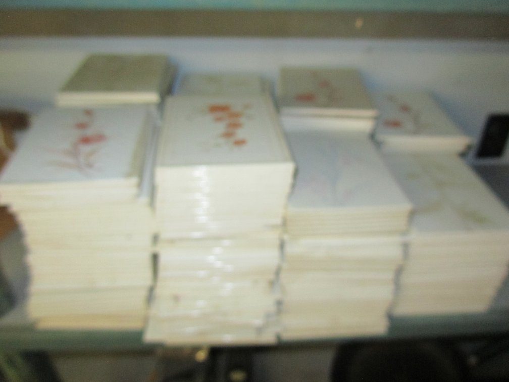 Lot Of Floral Design Ceramic Tiles