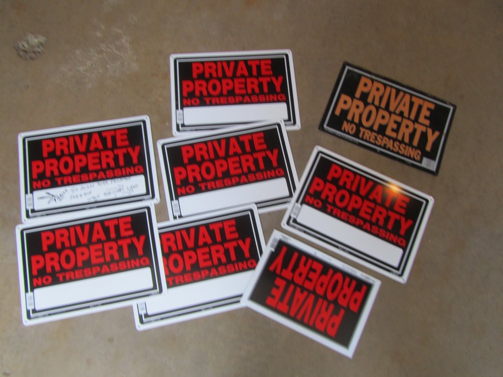 (8) Private Property Signs