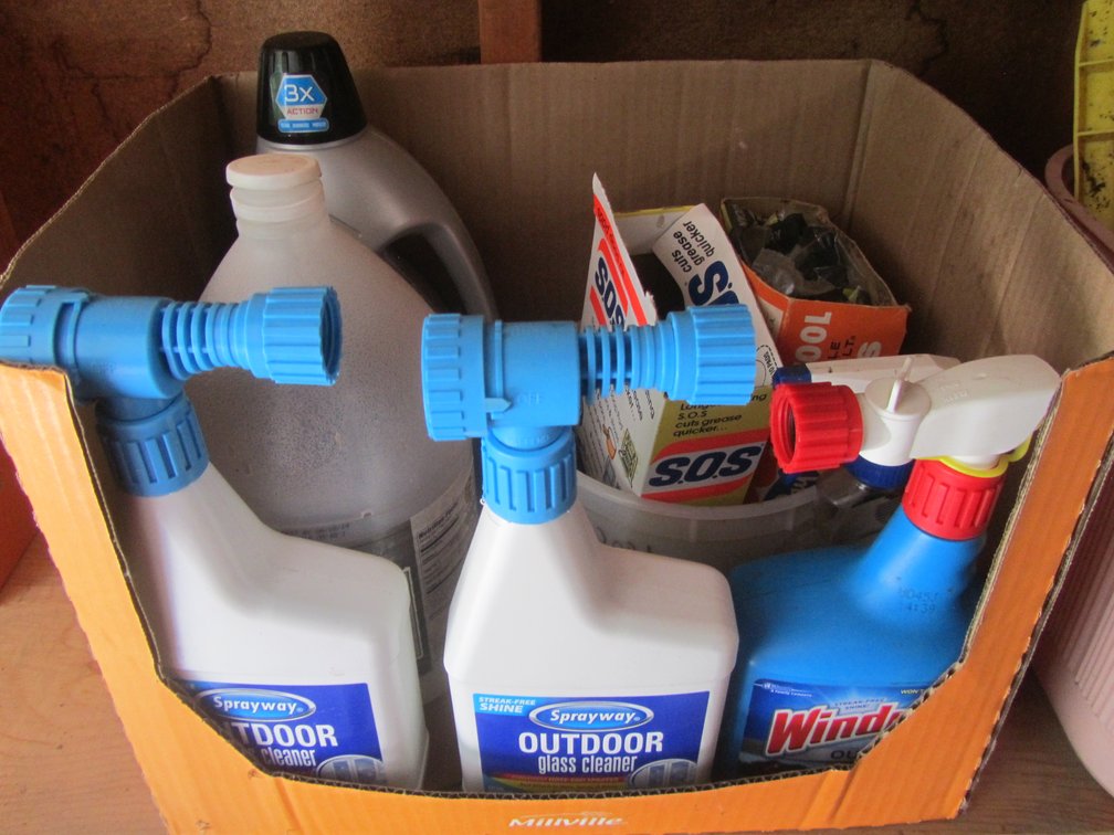 Box Of Assorted Cleaning Fluids