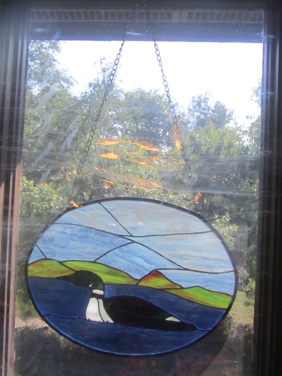 Stained Glass Loon Hanging 