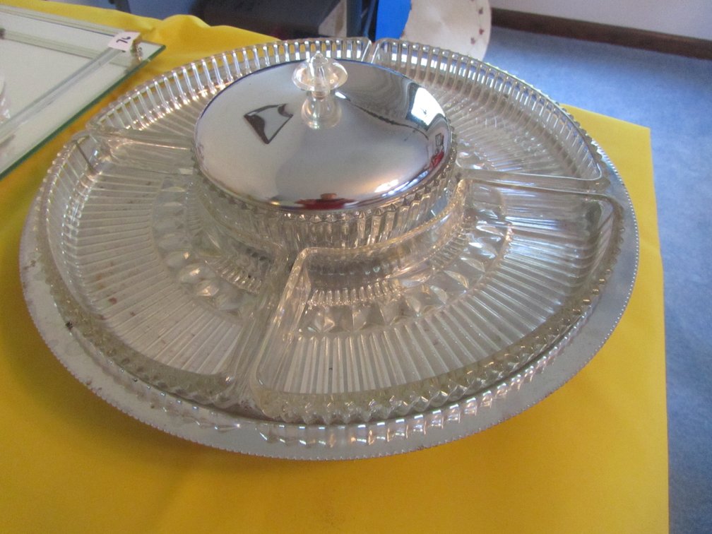 Divided Serving Platter w/Spinning Tray