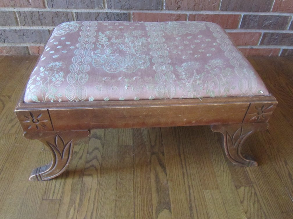 Antique Foot Stool w/Cushion Top